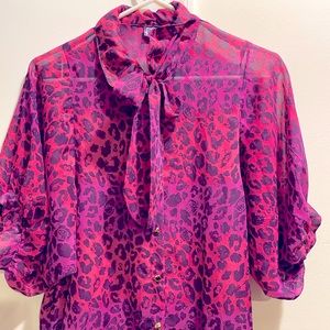 Hello Kitty Pink & Purple blouse with bow tie